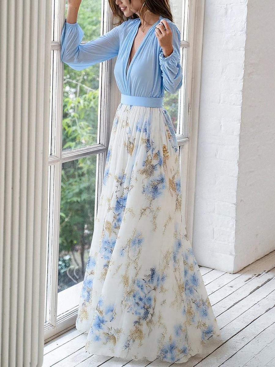 EUGENIA | Elegant Maxi Dress with Floral Print