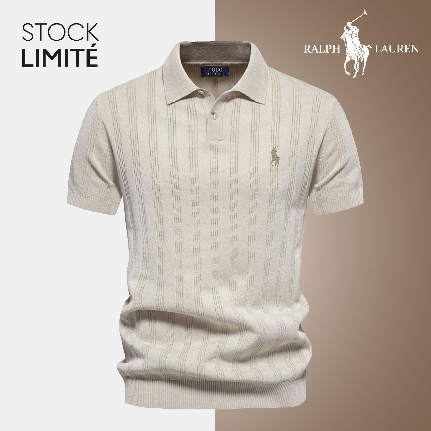 Men’s Textured Knit Polo – ᏒalphⅬ™