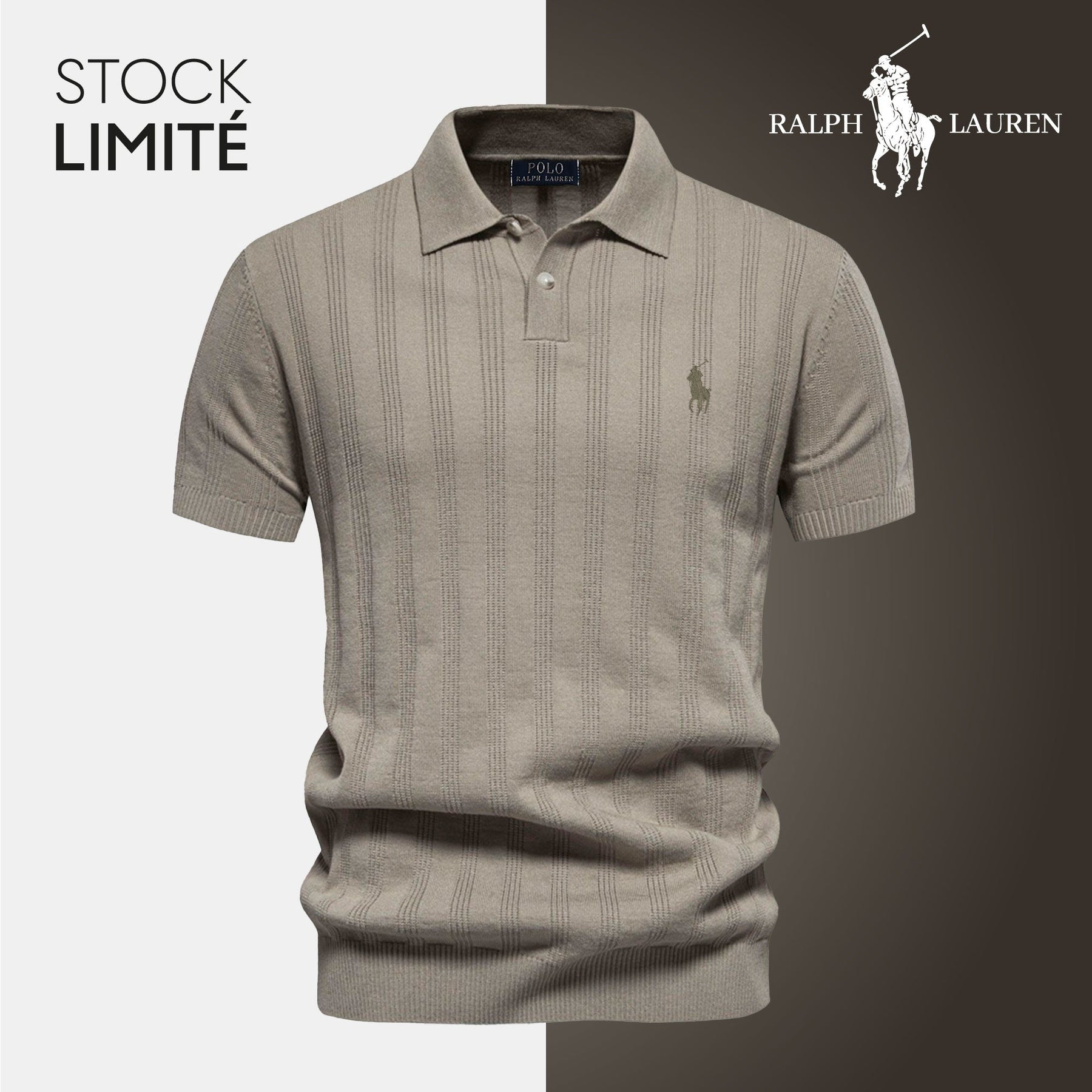 Men’s Textured Knit Polo – ᏒalphⅬ™