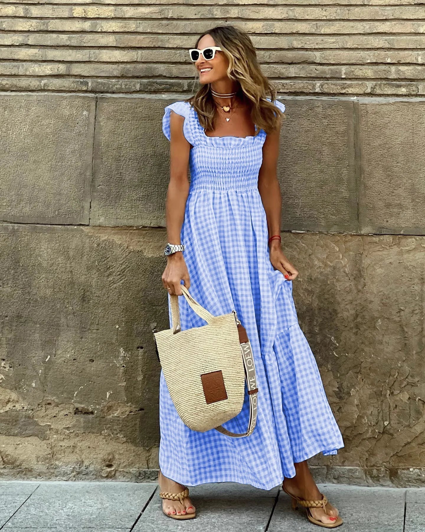 MILA | Retro dress with plaid pattern