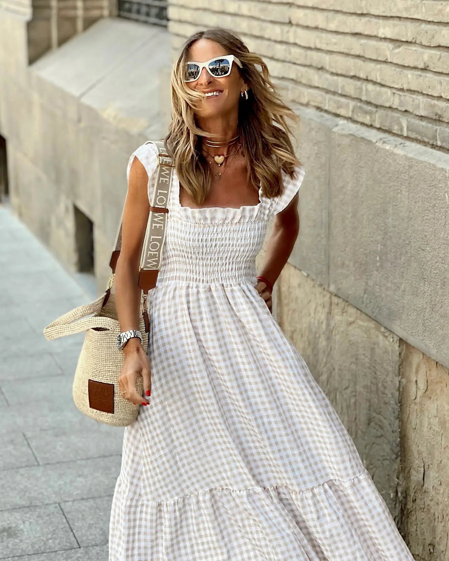MILA | Retro dress with plaid pattern