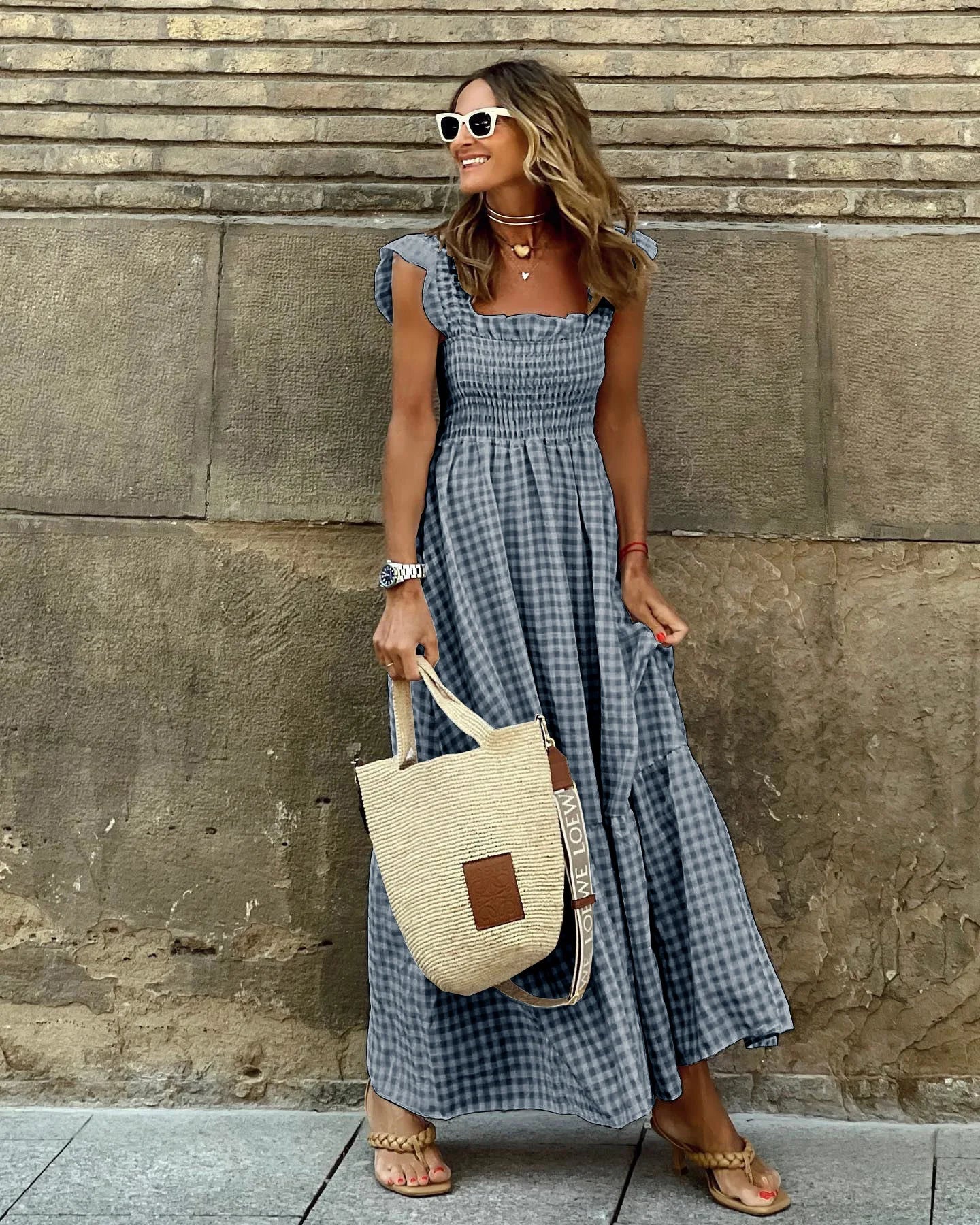 MILA | Retro dress with plaid pattern