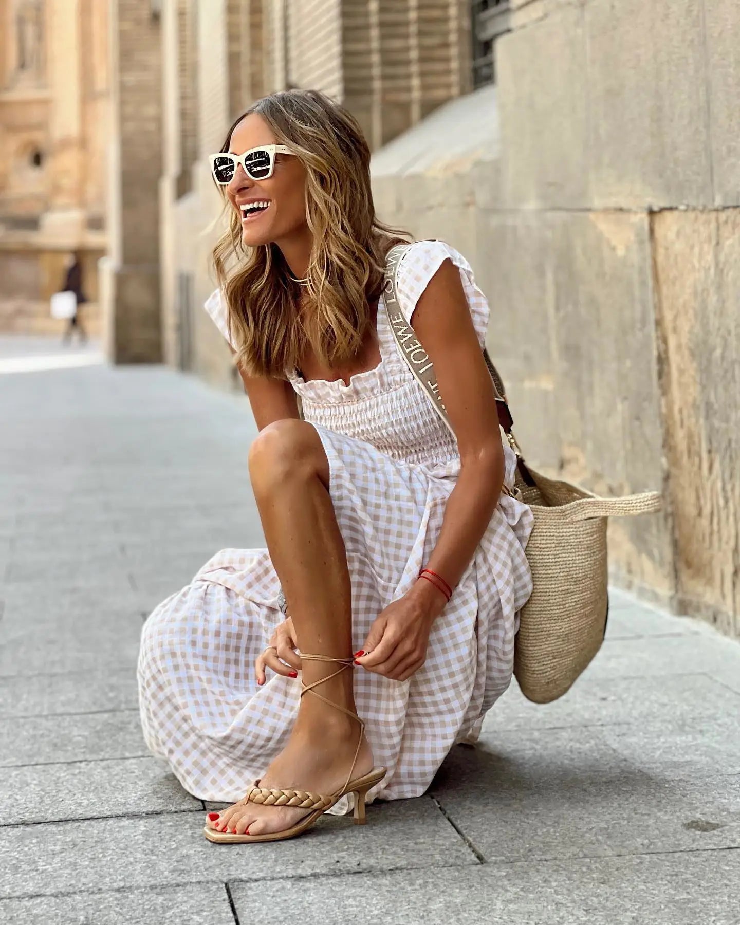 MILA | Retro dress with plaid pattern