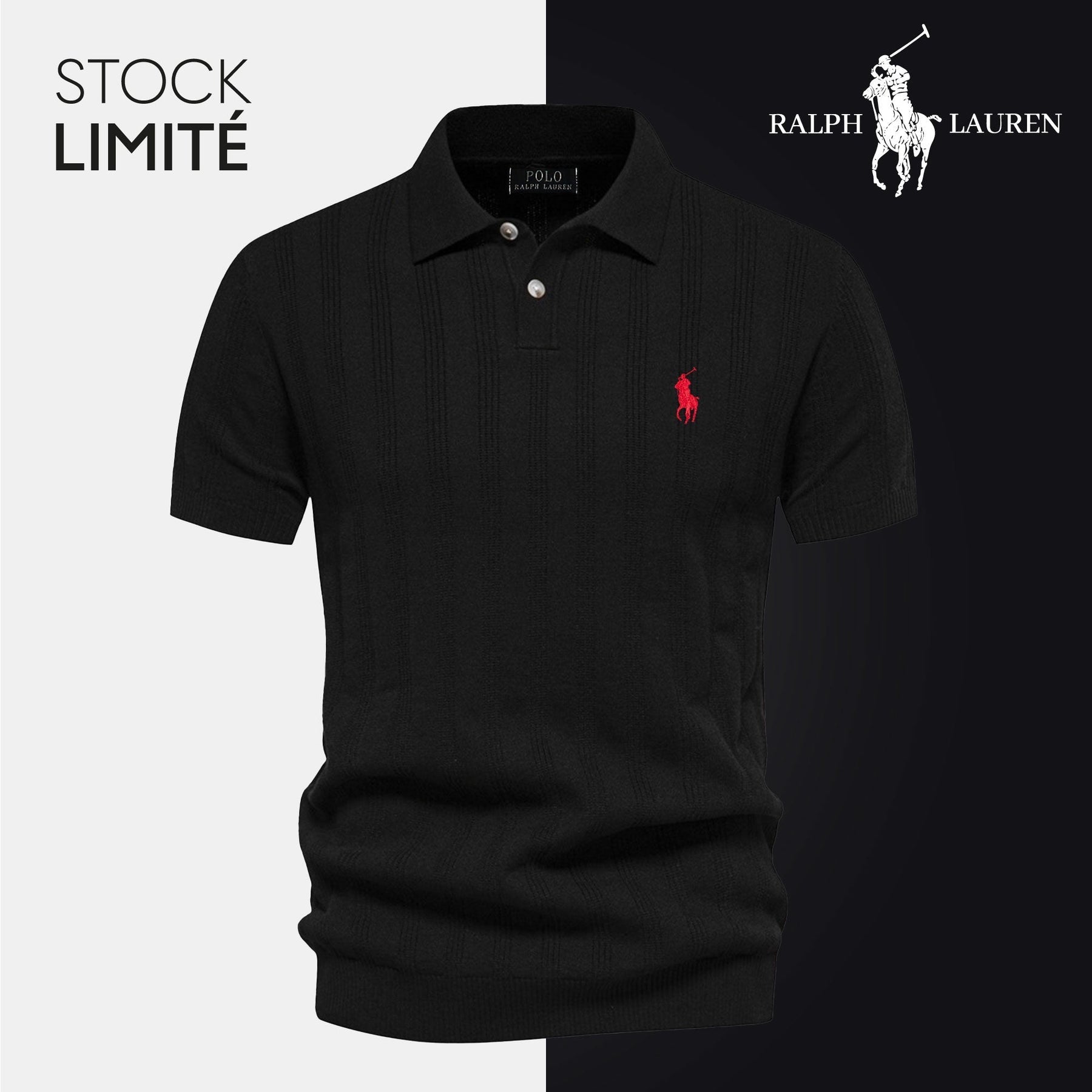 Men’s Textured Knit Polo – ᏒalphⅬ™